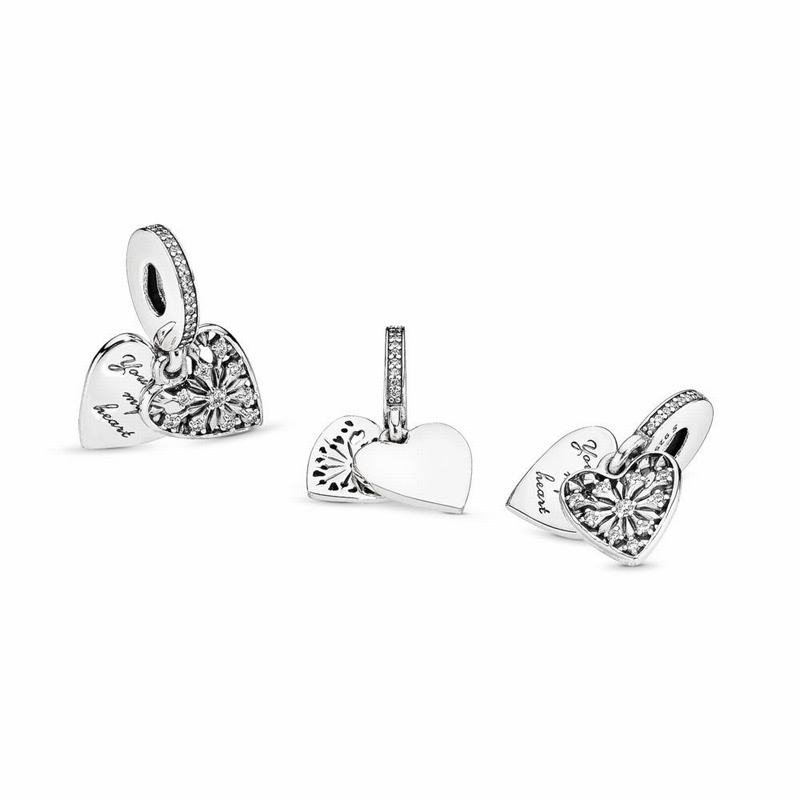 Pandora Heart Of Winter Dangle Charm Ireland - Sterling Silver/Cubic Zirconia - 237465SCZ